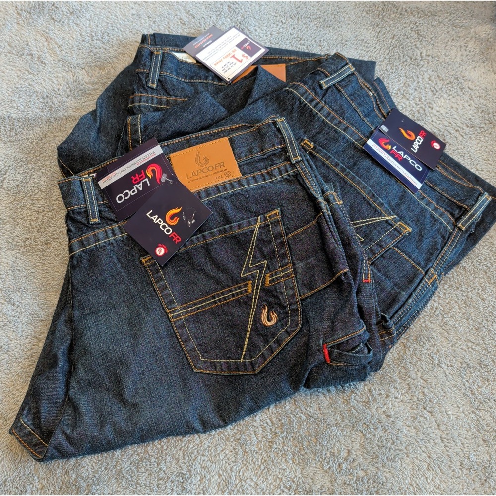 NWT Lot Of 3 Lapco FR Utility Jeans Mens 46x31 Flame Resistant Denim Lineman